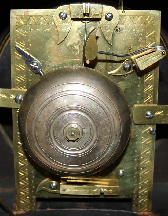 Bullock of Bradford. A Regency brass inset ebonised bracket clock, 25in.